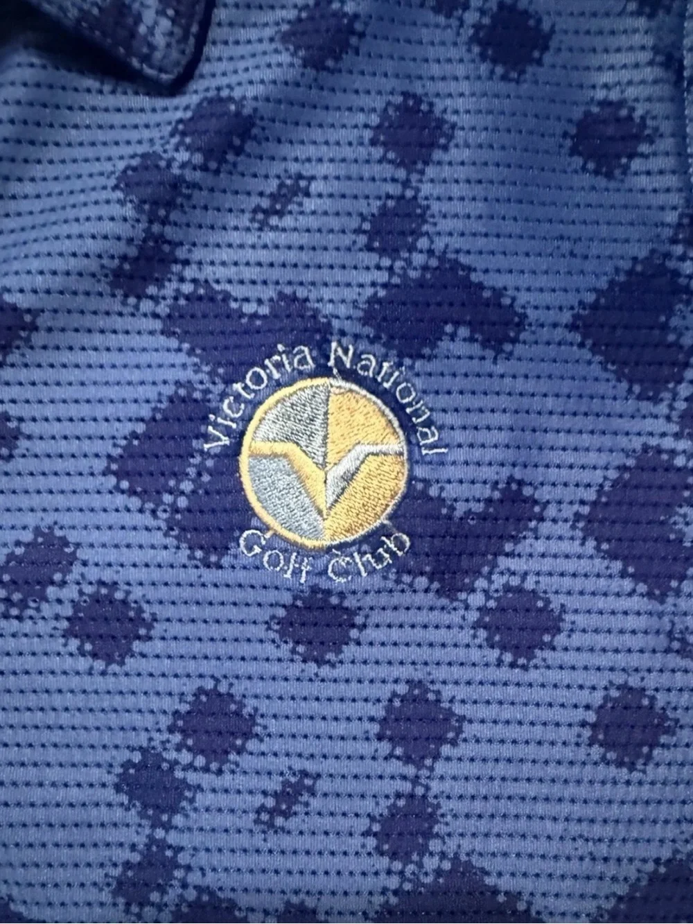Nike Blue Patterned Sleeveless Golf Polo
